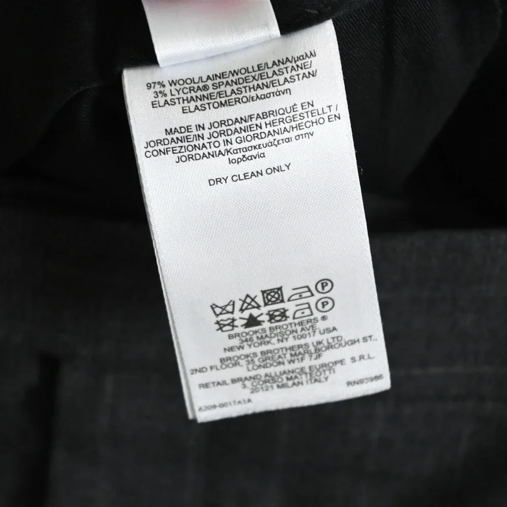 Brooks Brothers 36x29 Gray Striped Flat Front 346 Stretch Wool Mens Dress‎ Pants